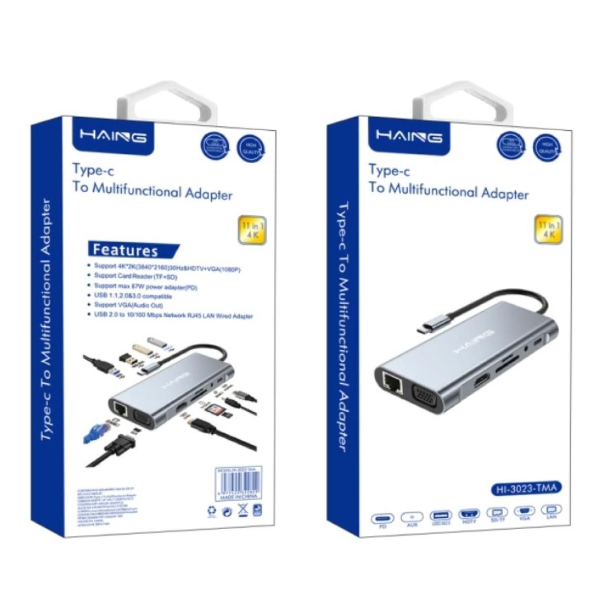 Haing 11 in 1 Type-C To Multifunctional Adapter HI-3023- TMA Haing 11 in 1 Type-C To Multifunctional Adapter HI-3023- TMA